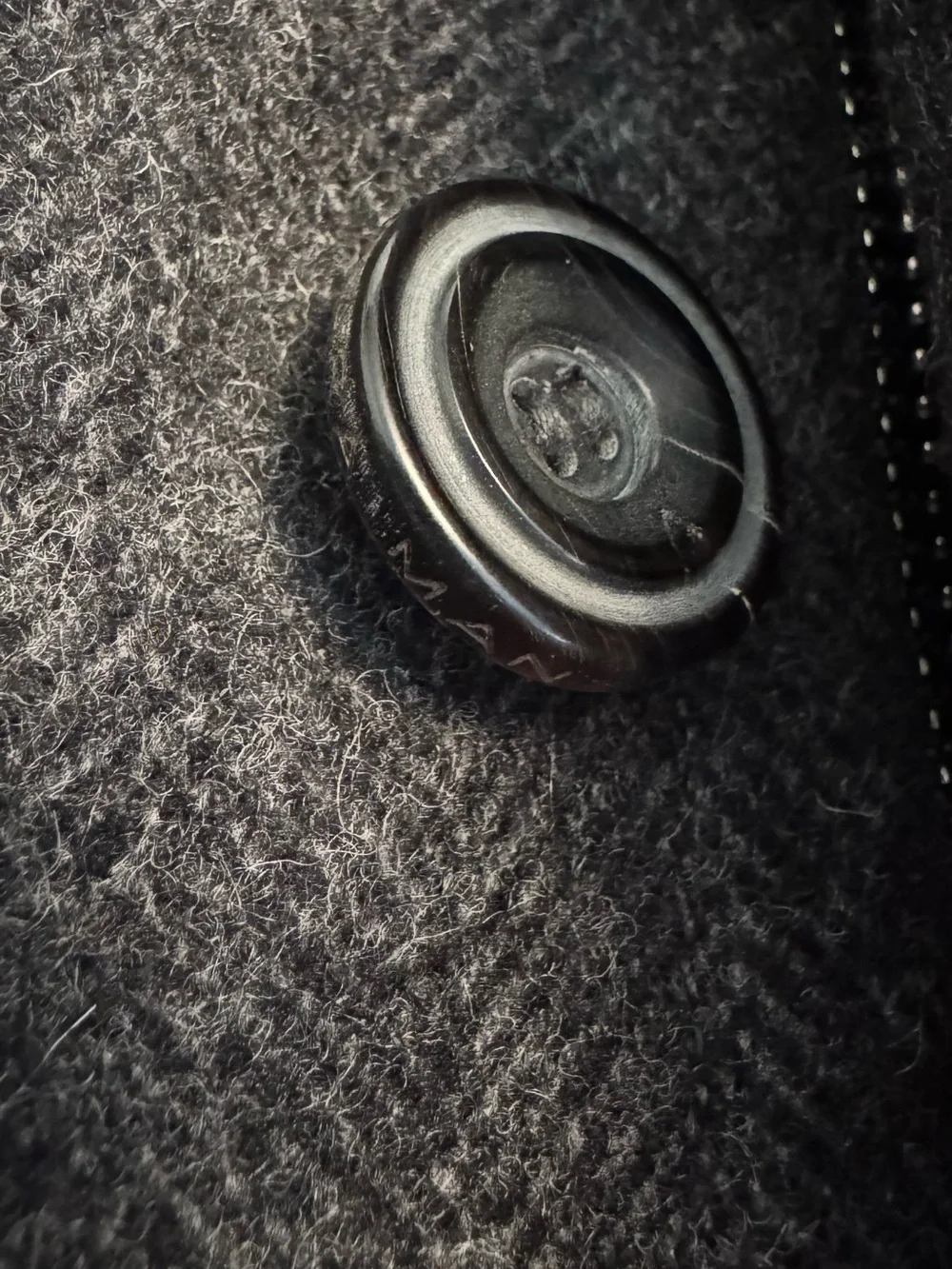 Zara Men's Dark Charcoal Wool Pea Coat - Picture 11 of 12